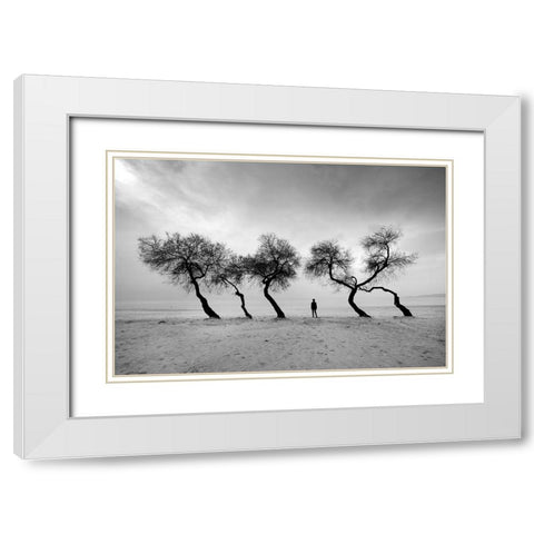 Glance White Modern Wood Framed Art Print with Double Matting by Biyiklioglu, Hakan