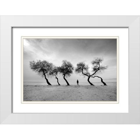 Glance White Modern Wood Framed Art Print with Double Matting by Biyiklioglu, Hakan