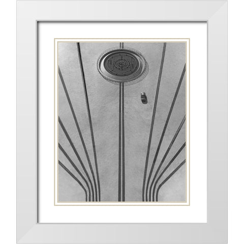 Crossing Lines White Modern Wood Framed Art Print with Double Matting by alizolghadri93