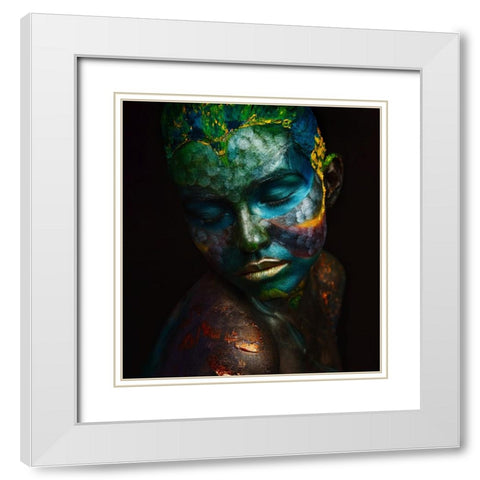 Fish White Modern Wood Framed Art Print with Double Matting by Kovalev, Ivan