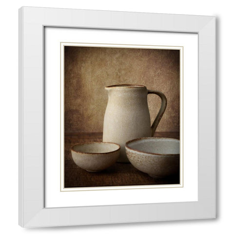 Pottery No. 1 White Modern Wood Framed Art Print with Double Matting by Stefan, Mogyorosi