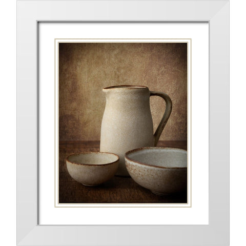 Pottery No. 1 White Modern Wood Framed Art Print with Double Matting by Stefan, Mogyorosi