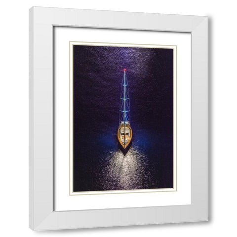 Equilibrium White Modern Wood Framed Art Print with Double Matting by Coppola, Mario