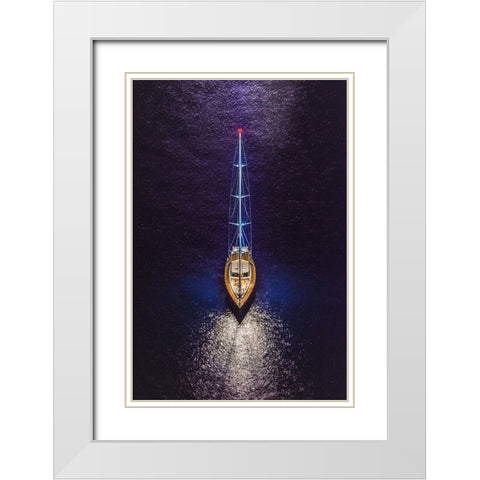 Equilibrium White Modern Wood Framed Art Print with Double Matting by Coppola, Mario