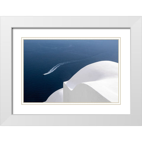 Curved White Modern Wood Framed Art Print with Double Matting by Auerbach, Markus
