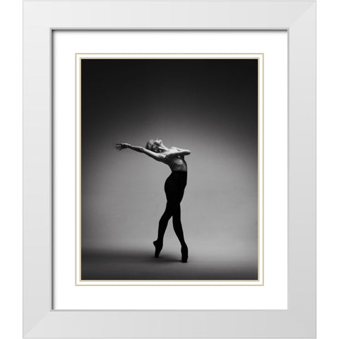 Octavie White Modern Wood Framed Art Print with Double Matting by Benvenuti, Laura