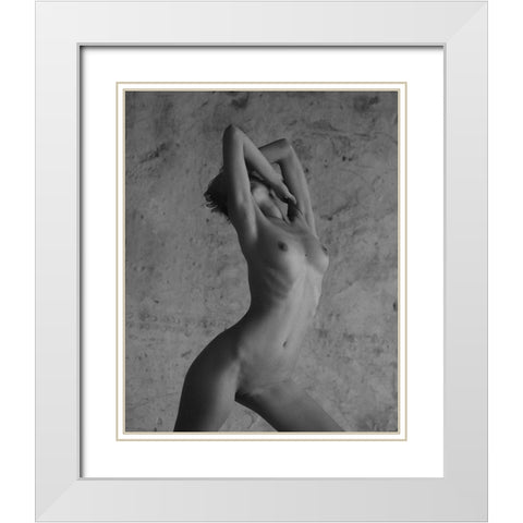 Untitled White Modern Wood Framed Art Print with Double Matting by Pereverzov, Alexander