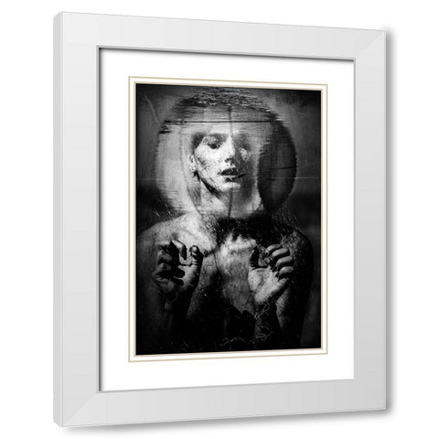Untitled White Modern Wood Framed Art Print with Double Matting by Bousca, Bogdan