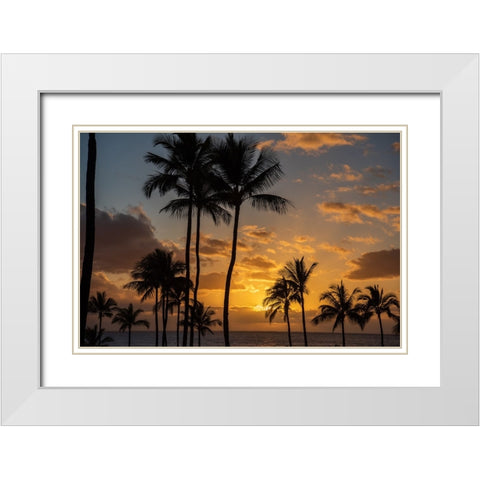 Tranquility White Modern Wood Framed Art Print with Double Matting by D., Shawn
