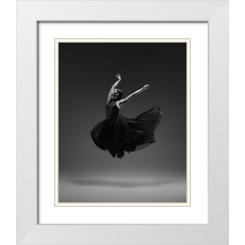 Flying White Modern Wood Framed Art Print with Double Matting by Li, Rob