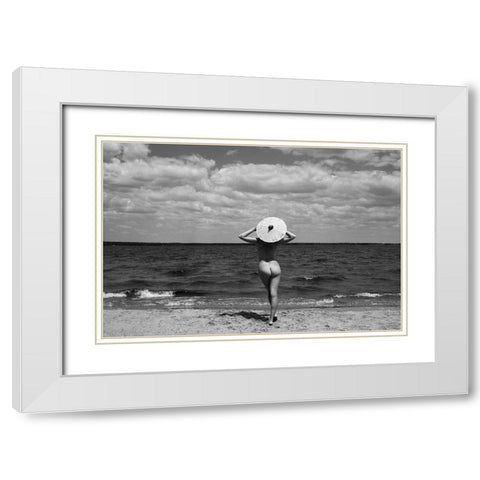 Enjoying Nature White Modern Wood Framed Art Print with Double Matting by Faletkin, Mikhail