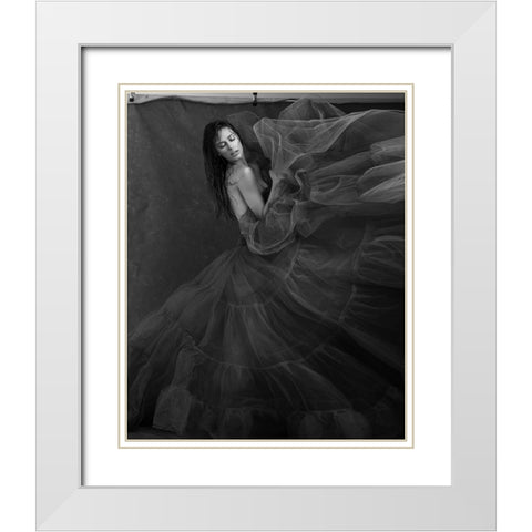 Indomable White Modern Wood Framed Art Print with Double Matting by Diaz, Anderson