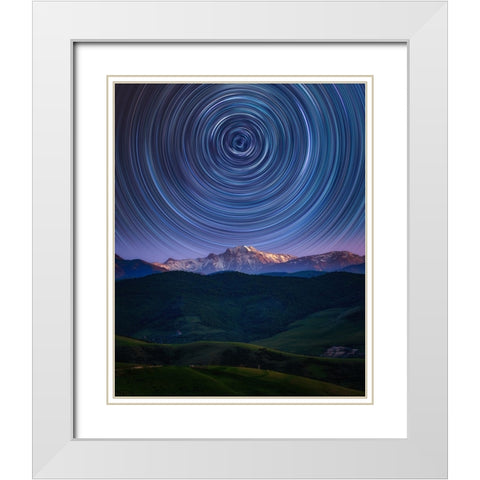 Infinity And Beyond White Modern Wood Framed Art Print with Double Matting by Azimaie, Asef