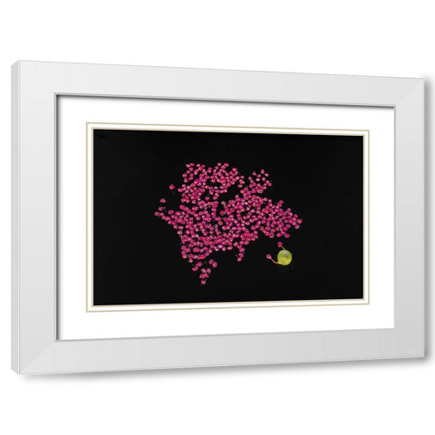 Harvesting water lilies White Modern Wood Framed Art Print with Double Matting by Tanvir