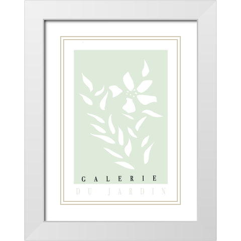 Leaves White Modern Wood Framed Art Print with Double Matting by 1x Studio II