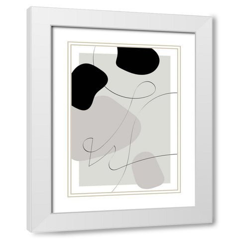 Shapes Autograph White Modern Wood Framed Art Print with Double Matting by 1x Studio II