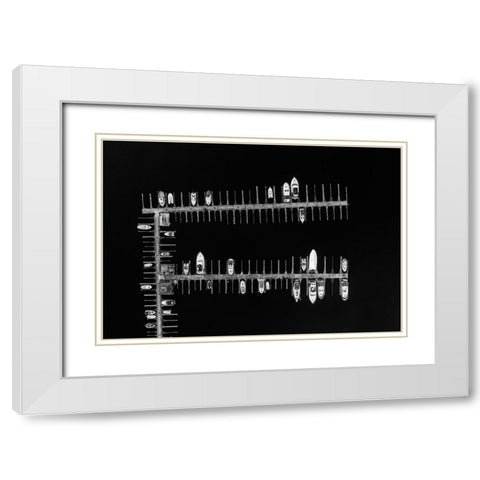 Marina White Modern Wood Framed Art Print with Double Matting by Pezelj, Sasa