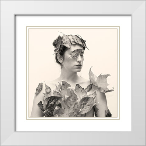 Autoportrait Leaves White Modern Wood Framed Art Print with Double Matting by Fischer, Caroline