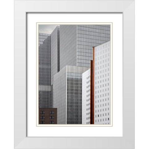 Tower Society White Modern Wood Framed Art Print with Double Matting by Claes, Gilbert