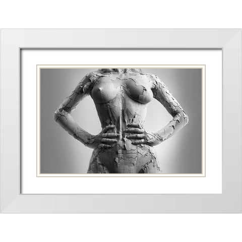 Cocoon White Modern Wood Framed Art Print with Double Matting by Borovskikh, Denis
