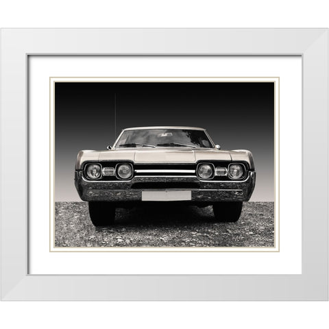 Us Classic Car 1967 Cutlass Supreme Sports Coupe White Modern Wood Framed Art Print with Double Matting by Gube, Beate