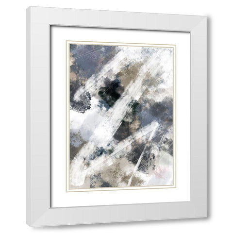 Zig Zag White Modern Wood Framed Art Print with Double Matting by 1x Studio II