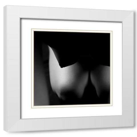 Waves White Modern Wood Framed Art Print with Double Matting by Bosogea-Tudor, Ileana