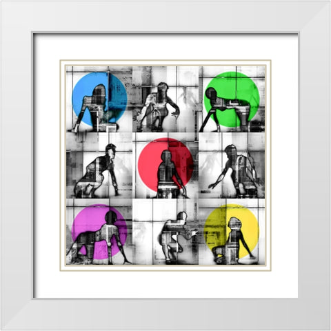 Body Language 119 White Modern Wood Framed Art Print with Double Matting by Shrayer, Igor