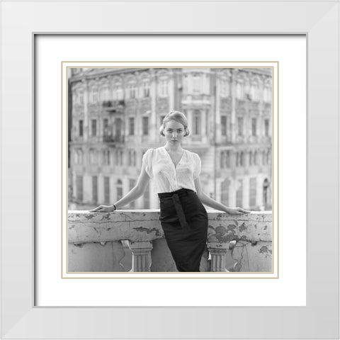 Elegance White Modern Wood Framed Art Print with Double Matting by Knilinichenko, Yurii