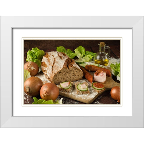 Breakfast White Modern Wood Framed Art Print with Double Matting by Nick, Noa