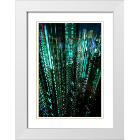 tokyo layers White Modern Wood Framed Art Print with Double Matting by Makoto, Sasaki