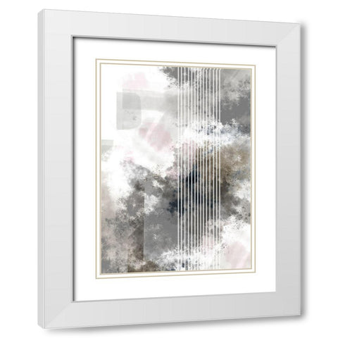 Stripes 02 White Modern Wood Framed Art Print with Double Matting by 1x Studio II