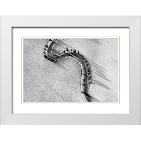 Monticchellio White Modern Wood Framed Art Print with Double Matting by Dauria, Adam