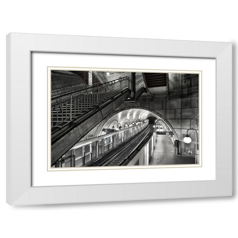 Metro - Paris White Modern Wood Framed Art Print with Double Matting by Reichert, Renate