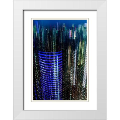 tokyo layers White Modern Wood Framed Art Print with Double Matting by Makoto, Sasaki