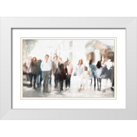 Paris Elys Avenue White Modern Wood Framed Art Print with Double Matting by Claes, Gilbert
