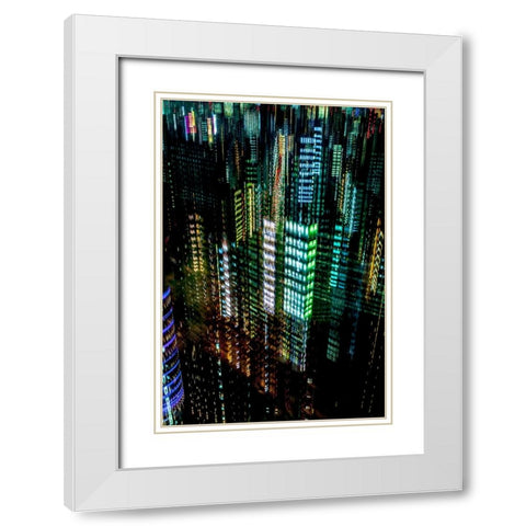 tokyo layers White Modern Wood Framed Art Print with Double Matting by Makoto, Sasaki