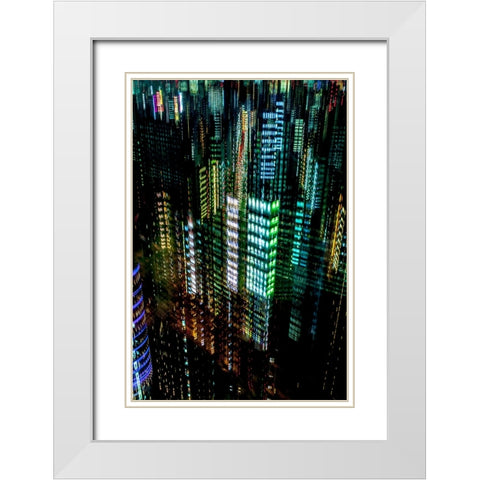 tokyo layers White Modern Wood Framed Art Print with Double Matting by Makoto, Sasaki
