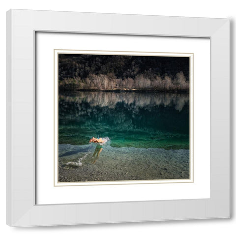 mergulho White Modern Wood Framed Art Print with Double Matting by Fangueiro, Jose