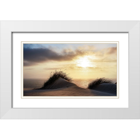 Dune - Denmark White Modern Wood Framed Art Print with Double Matting by Heggemann, Christiane