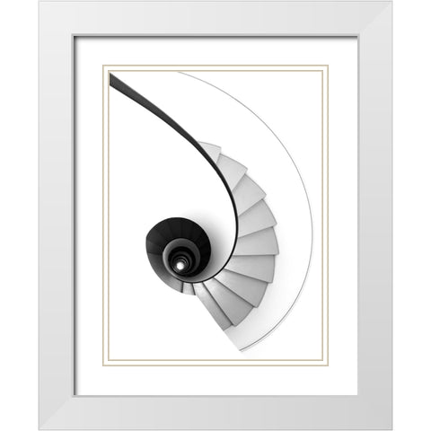 Jewel White Modern Wood Framed Art Print with Double Matting by Sandor, Kelemen