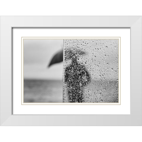 * White Modern Wood Framed Art Print with Double Matting by Melo, Josefina