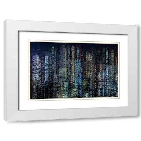 tokyo layers White Modern Wood Framed Art Print with Double Matting by Makoto, Sasaki
