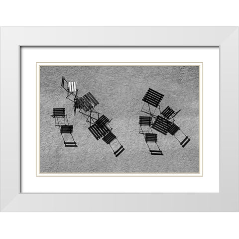 on the terrace White Modern Wood Framed Art Print with Double Matting by Goehler, Holger