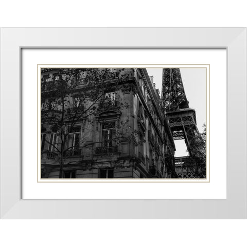 Eiffel Tower - Tour Eiffel White Modern Wood Framed Art Print with Double Matting by 1x Studio III