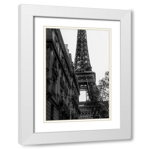 Tour Eiffel - Eiffel Tower White Modern Wood Framed Art Print with Double Matting by 1x Studio III
