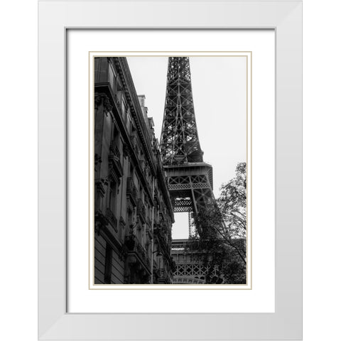 Tour Eiffel - Eiffel Tower White Modern Wood Framed Art Print with Double Matting by 1x Studio III