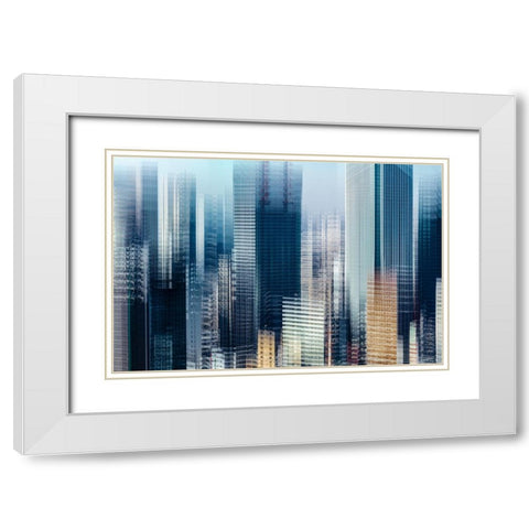 Tokyo Layers White Modern Wood Framed Art Print with Double Matting by Makoto, Sasaki