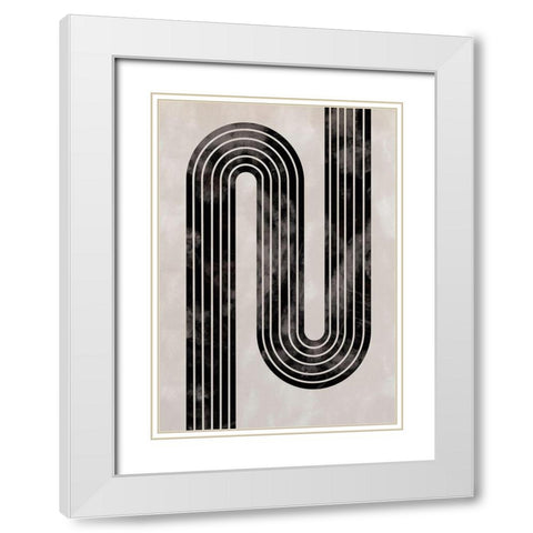 Arch_twist_001 White Modern Wood Framed Art Print with Double Matting by 1x Studio II