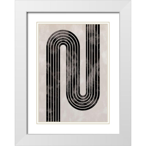 Arch_twist_001 White Modern Wood Framed Art Print with Double Matting by 1x Studio II
